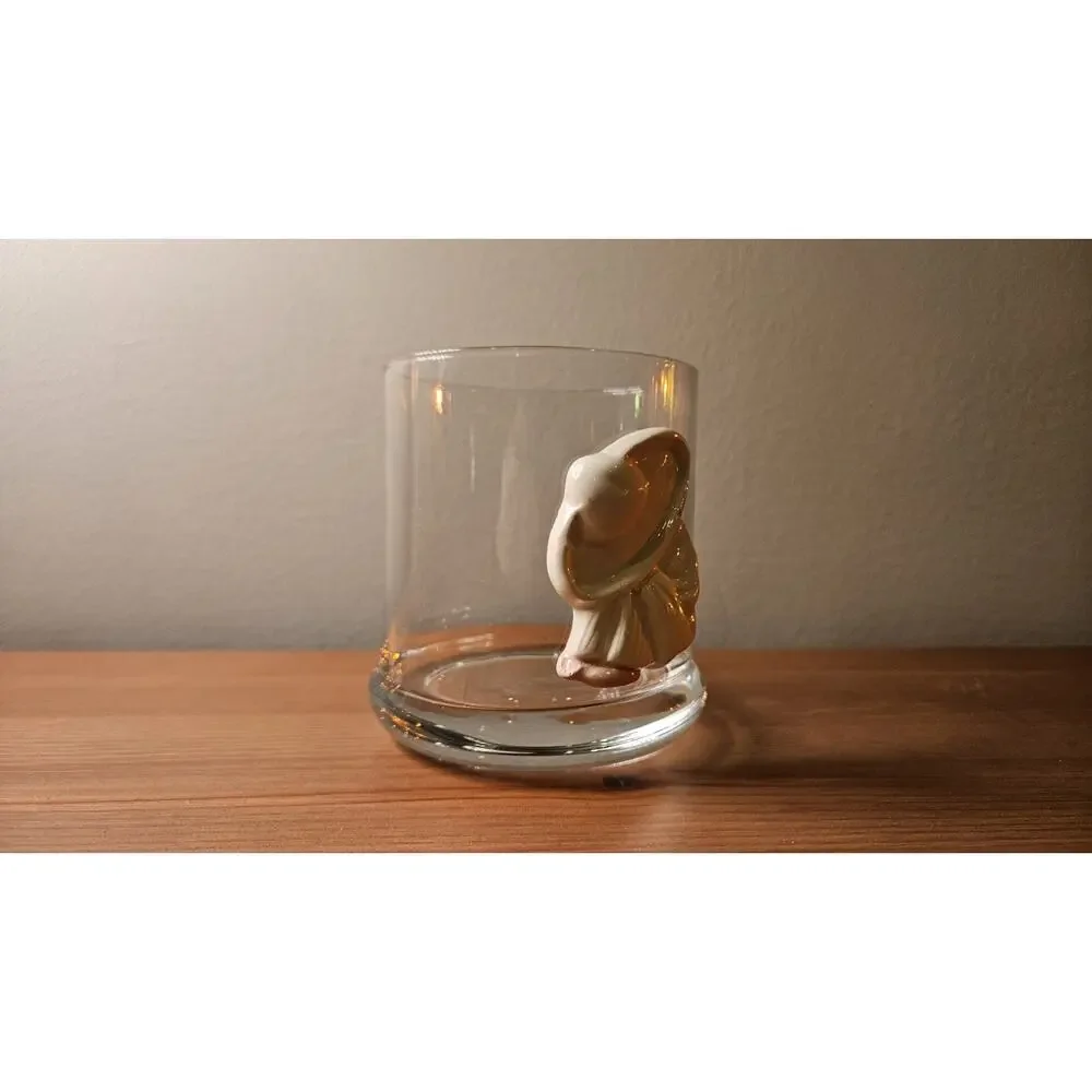 Vintage Mexican Siesta Sombrero Whiskey Low Ball Drinking Glass Old Fashioned